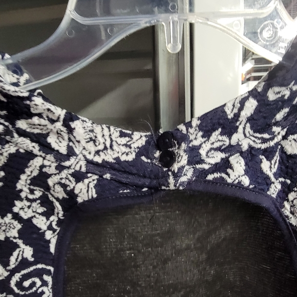 Back keyhole navy blue dress - Picture 4 of 5